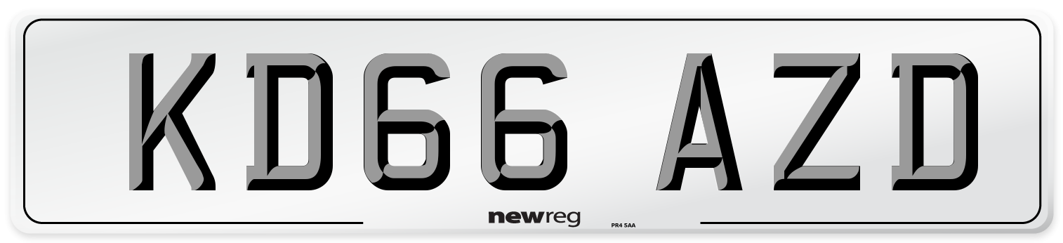 KD66 AZD Number Plate from New Reg